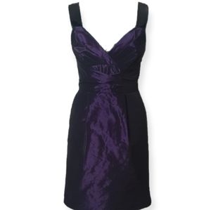 Banana Republic Silk Blend Deep Purple Sweetheart Neckline Sheath Dress, NWT, 0